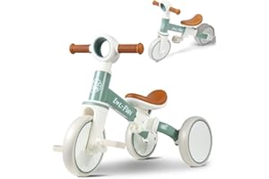 LOL-FUN Kids Tricycle Age 1-3 Year Old, Toddler Balance Bike for 2 Years Old, 4 in 1 Kids Trike for Boys Girls Gift Present, 3 Wheel Baby Bicycle with Removable Pedal