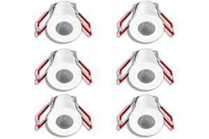 ‎LEDUX 3W LED Mini Einbaustrahler, Aluminium, IP65 Wassergeschützt, 3000K Warmweiß, Dimmbar mit Funk, Innen- und Außenbeleuchtung ideal für Terrassenüberdachung, Badezimmer, etc (Weiss, 6x Minispot)