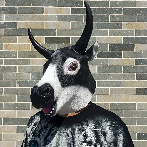 Buffallo Bull Ox Ochse Ochs Stier Bulle Maske mask aus Latex mit Öffnungen an Augen Halloween Karneval Fasching Kostüm Verkleidung für Erwachsene Männer und Frauen Damen Herren gruselig Grusel Zombie Monster Dämon Horror - 4