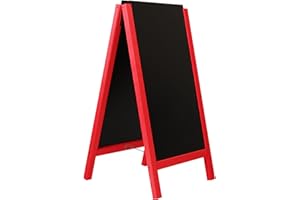INTERFACE PLV Chevalet stop trottoir avec 2 ardoises amovibles cadre bois rouge vin dimensions 117 x 60 cm - Fabrication Française