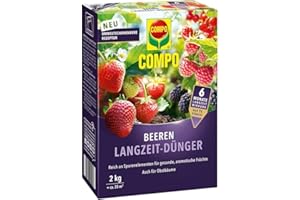 COMPO Beeren Langzeit-Dünger für Beeren, Obst und Feingemüse, Umweltschonendere Rezeptur, 6 Monate Langzeitwirkung, 2 kg, 45 m²