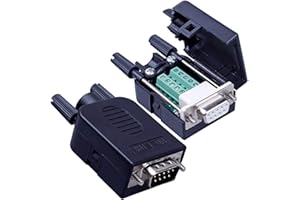 PENGLIN 2PCS DB9 Mâle+Femelle Connecteur sans soudure, Adaptateur série DB9 Port série RS232 D-SUB à 9 broches avec boîtier