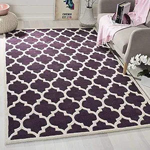 Flooring Store Export Quality Handmade Woolen Modern Tufted Carpets for Living Room Bedroom Hall 4 Feet x 6 Feet Purple Colour