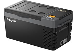 BougeRV CRPRO 12V Compressor Fridge Freezer 20L Car Fridge Portable Car Refrigerator 12/24V DC 110-240V AC for Camping Outdoor Travel Campervan RV Boat Home, -22℃ to 10℃, Battery Not Included