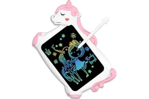 CHEERFUN Licorne Jouet Enfant Fille Cadeau - Tablette Dessin Enfants Jeux Educatif Jouet Fille 3 4 5 6 + Ans Creatif, Cadeau Anniversaire Fille Calendrier de L'avent 10 Inch Tablette Educative Tableau Magique
