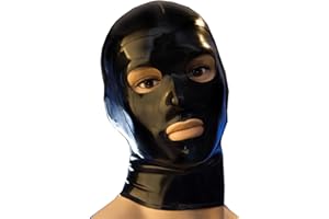 Kangxinsheng Masques à Capuche en Latex,Masque Intégral en Latex pour Hommes et Femmes,Vêtements de Club de Cosplay Costumes de Fête