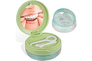 DIDATOOL Porta Dentiera, Contenitore Dentiera Anti-perdite, Scatola Portatile per Protesi Dentarie con Specchio, Strumento per la Rimozione e Strato Extra di Conservazione (Verde)