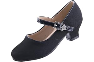 EIGHT KM - Mädchen High Heel Kleid Schuhe - Mary Jane Prinzessin Hochzeit Pumps - Funkelnder Glitzer Glatt Schuhe für Kinder Kleinkind