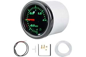 ARAMOX Kit misuratore turbo boost, display a LED universale 2 "52mm Misuratore turbo boost per moto con sensore