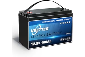 UBETTER LiFePO4 100Ah 12V LiFePO4 Akku Lithiumbatterie 1280Wh Wiederaufladbar mit BMS über 4000 Mal Tiefzyklus, Perfekter Ersatz für AGM