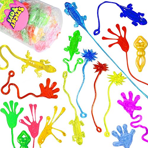 German Trendseller® - 24 x Mega Sticky Party Mix für Kinder NEU ┃ Kindergeburtstag ┃ Mitgebsel ┃ Glibber , Stretchy & Klatschy ┃ 24 Stück