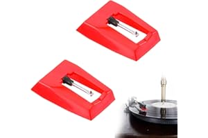MBAIYO 2 Stück Plattenspieler Nadel, Schallplattenspieler Nadel mit Reinigungsbürste Plattenspieler Nadeln Ersatzzubehör Austausch Plattenspieler Universal Diamant Stylus Ersatz Für Phonograph