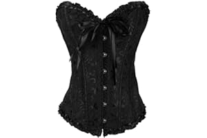 Sxybox Damen Korsett Bauchweg Vollbrust Corsage Wäsche schnürt Sich Oben Satin ohne Knochen mit G-String