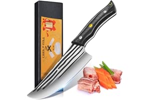 Home Safety Coltello da Macellaio, Coltello da Cucina Professionale 17cm per Disossare Forgiato a Mano per Carne Verdure Coltello per Grigliare all'aperto con Manico Ergonomico in Legno
