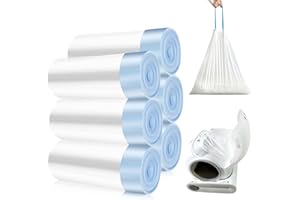 WANDGU Bolsas de basura con asa: 6 rollos de bolsas de arena para gatos, bolsa para arena para gatos, bolsa de recambio para cambio de arena para gatos, 90 unidades, duradera y autolimpiable