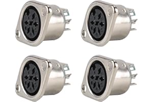 Alnicov 4PCS MIDI 6Pin DIN Panel Mount Złącze żeńskie Jack Socket Wymiana Naprawa Audio Elektronika Metalowa Obudowa Złącze do Sprzętu Audio-Video