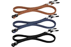 Pence & Moon Collective 3 Pcs Unisex Leather Glasses Straps, Adjustable Glasses Chain, Non-Slip Sunglass Lanyard Holder for Men & Women(70cm/27.56inch)