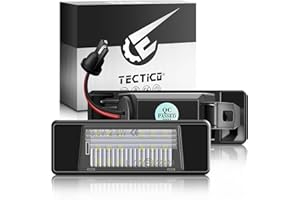 TECTICO LED Luci targa auto Lampada targa E-Mark ECE Bianco puro 6000K Canbus Nessun errore Compatibile con Nissan X-Trail T30 T31 Qashqai J10 J11 P12 R51 Juke F15,2 pezzi