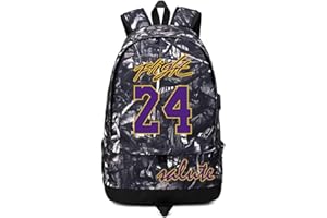 FANWENFENG Lorh's store Joueur de Basket-Ball étoile Kobe Ballon de Stockage Sac à Dos équipement de Sport dépositaire Multifonctionnel étudiant Cartable pour Hommes Femmes