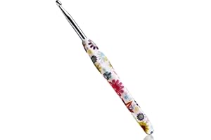 JOZEA Häkelnadeln, weiche Häkelnadeln mit Gedrucktes Muster, 2,25mm-10,0mm, Ergonomischer Griff, für Häkelanfänger, (rot), (5,0mm)