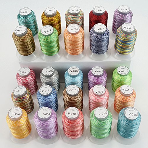 New brothread 25 Multi Colores 500M(550Y) Poliéster Bordado Máquina Hilo para Brother Babylock Janome Singer Pfaff Husqvarna Bernina Bordado Máquinas