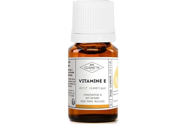 MyCosmetik - Vitamine E - Tocophérol - Actif cosmétique - Conservateur et antioxydant - 100% Pure d'origine végétale - 5 ml