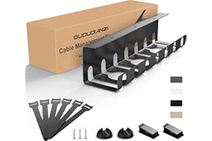 Oududianzi Chemin de Cables, Plateau de Gestion des Câbles, Range Cable Bureau, Cache Cable, Cable Management Bureau, Organisateur des Câbles pour La Gestion des Câbles et des Multiprises - Noir