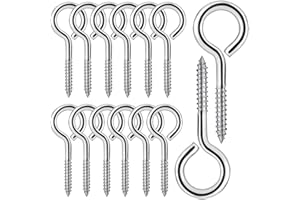 AISHOW 20 Stück Ösenschrauben M5 Ösenschraube Edelstahl 304 Schraubösen Klein Ringschraube Ösenhaken mit Gewinde Augenbolzen Ösen Schraubhaken 65mm