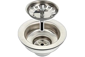 Bonde d'évier Tecuro avec tamis 3 1/2"- Diamètre supérieur de 114 mm