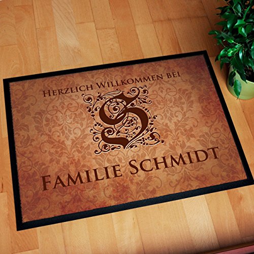 Cera & Toys Stilvolle Fußmatte mit Monogramm persönlich gestaltbar – 50×70 cm für Innen- u. Außenbereich - 2