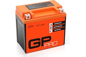 GP-PRO GTZ7S 12V 6Ah GEL Batterie de démarrage (compatible avec YTZ7S / 50616) (Sans entretien/Scellé) Moto Accumulateur