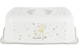 Bieco Sgabello per Bambini Giraffa| Funzione Antiscivolo | Gradino Singolo Altezza 14cm | Dimensione 42x28cm | Sgabello bambini | Gradino Bambini Scalino per Bambini Bagno Sgabello Bambini Bagno