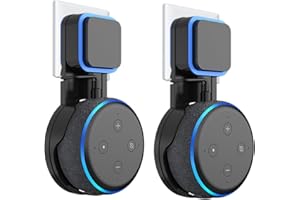 Cozycase Uchwyt ścienny do Dot 3. generacji wbudowane zarządzanie kablami bez śrub uchwyt stojak w kuchni, łazience i sypialni 2018 wydanie (czarny 2-pak)