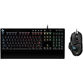 Logitech G G502 HERO Wired Gaming Mouse with Programmable Buttons and Adjustable Weight and G213 RGB Backlit Gaming Keyboard 