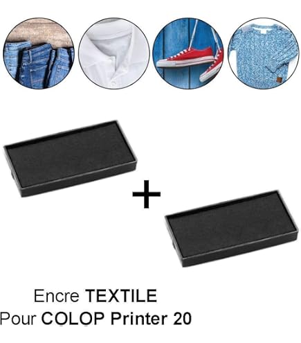 Tampon Encreur COLOP Printer 20 - Zone D'impression 38x14 Mm, Encre Bleue Incluse
