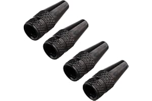 Futheda 4pcs Dust Caps Aluminium Bike Tyre Stem Air Valve Caps Bicycle Wheel Tire Presta Valve Stem Cover High Pressure Bicycle Accessories Black