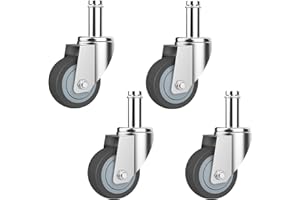 RILIDRI 3-Inch Caster for Wire Shelving Racks, Heavy Duty Scaffolding Wheel, Set of 4 Metro Shelving Replacement Wheels(.864" x 2-3/16")