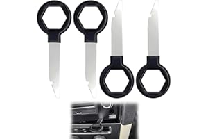 meukcez 4 Piezas Llaves Radio, Quitar Radio Coche, Llave Extracción Radio, Llaves de Liberación de Acero Inoxidable, Extractor de Radio Compatible con Radios de Ford Otros