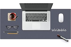 ZHIDIAN Office Desk Mat Large Waterproof Desk Protector Pad Writable Desk Blotter Non-Slip Mouse Mat Cuttable Laptop Computer Table Mat for Gaming Study Office (Dark Grey, 70x35cm)