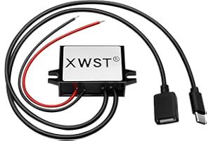 XWST DC DC 8-85V 12V 24V 36V 48V 60V 72V 85V auf 5V Spannungswandler 3A 15W Female USB and Type C Wandler | Adapter Anschluss für Auto Motorrad Fahrrad E-Bike