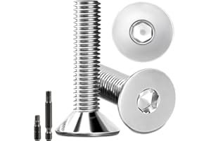 STELLARILL Countersunk Screws Stainless Steel M8 x 35 mm Hexagon Socket M8 Stainless Steel Screws DIN 7991/ISO 10642 Countersunk Screws Socket Threaded Screws Countersunk Screw with 2 Pieces Hex Screwdriver Head