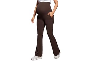 CRZ YOGA Utsvängda gravidleggings med ficka 31'' | Butterluxe, Extremt mjuk, Skonsam kompression, Yoga, Superhög midja, U-for