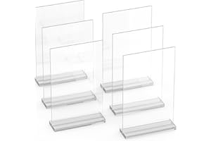 ‎DASHER PRODUCTS A6 Acryl-Schilderhalter, schlank und vielseitig, polierte Kanten, doppelseitiges Display, einfacher Fotowechsel, Plexiglas-Prospektständer Ideal für Fotos, Schilder, Speisekarten und Tisch-Displays