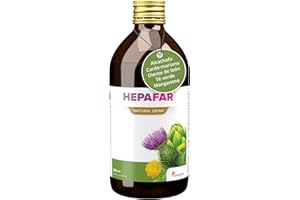 Cardo Mariano, Te Verde, Alcachofa, Diente de Leon y Manganeso - 500 ml para 20 Días - Apoyo Hepatico - Hepafar Drink Sensilab, Hecho en España