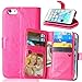 Produktbild UBMSA-Neue Luxus-Leder-Mappen-Schlag-Standplatz-Fall-Abdeckung Taschen and Schalen f¨¹r Apple iPhone 6Plus 6splus [Eingebaute 9 Kreditkarten Slots]