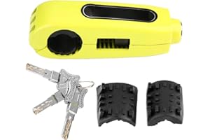 JIULAN Brake Lever Lock, Universal-Edelstahl-Lenker-Bremshebelschloss Drosselklappengriff Diebstahlsicherung (Gelb Silber)(Gelb) für motorrad schloss,lenkerschloss motorrad,motorrad lenkerschloss,motor