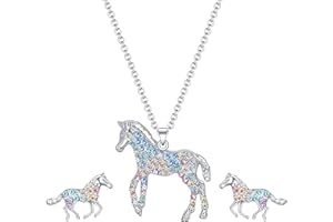 JAGOSEN Pferde Mädchen Geschenk Ohrringe Pferd Mädchen Silber Schmuck Mädchen Rhinestones Pferd Ohrringe Geschenke Für Mädchen Damen