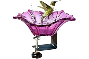 Gute Deck Mounted Bird Baths for Outdoors,Detachable Birdbath Bowl with Clamp,Deck Bird Feeder Tray, Bird Water Feeder for Garden Patio Lawn Yard Deck Balcony Railing