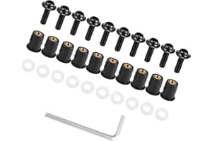 INFINAUTO 10pcs M5 Motorcycle Windscreen Screw Fairing Windscreen Bolt Black Stylish Design