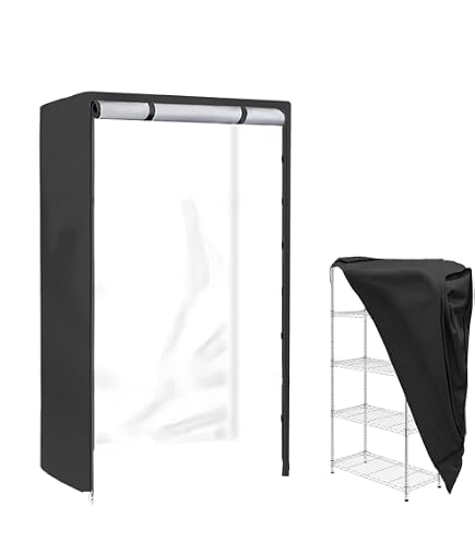 Okcool Waterproof Wire Shelf Cover - 36"W X 14"D X 54"H, 600D Oxford, Clear PVC Front - View #2